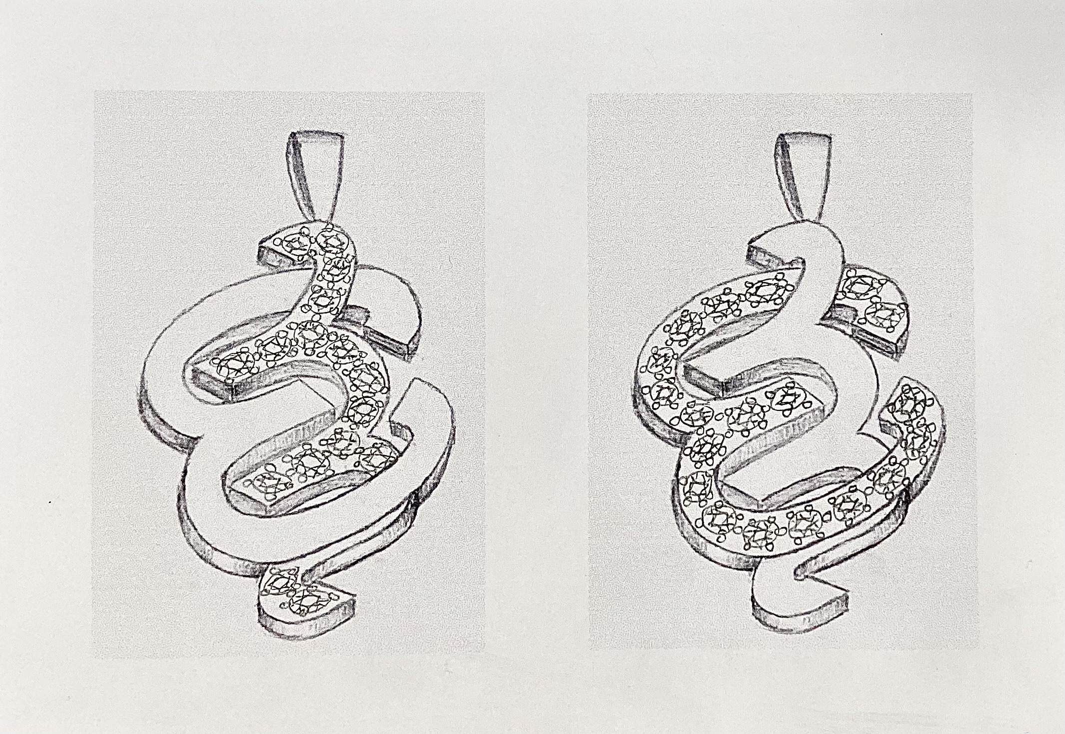 Pendentif E&M dessin